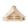 Oxford Bell Tent, 4 Seasons 13.12 ft Yurt Tent for Camping with Stove Jack, Waterproof Breathable Holds up to 4 People with Zipped Detachable Flo