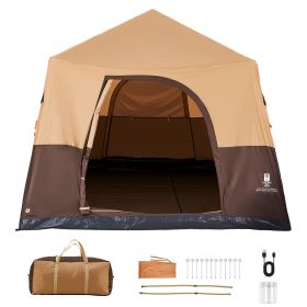 Camping Tent, 8 Person Inflatable Cabin Tent with Rechargeable Pump, TPU Air Tube & 4 Large Mesh Windows