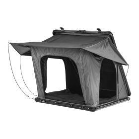 Rooftop Tent Hard Shell, 2-3 Person Aluminum Roof Top Tent Hardshell with Tri-Color LED Light, Thick Mattress & 1 Window