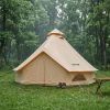 Oxford Bell Tent, 4 Seasons 13.12 ft Yurt Tent for Camping with Stove Jack, Waterproof Breathable Holds up to 4 People with Zipped Detachable Flo