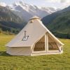 Oxford Bell Tent, 4 Seasons 13.12 ft Yurt Tent for Camping with Stove Jack, Waterproof Breathable Holds up to 4 People with Zipped Detachable Flo