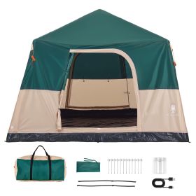 Camping Tent, 6 Person Inflatable Cabin Tent with Rechargeable Pump, TPU Air Tube & 4 Large Mesh Windows (Default: Default)