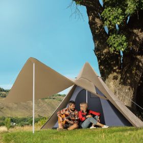 Teepee Camping Tent: 2-3 Person Easy Setup with Porch for Outdoor Hiking (Color: General)