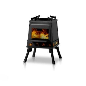 Outdoor Portable Folding Charcoal BBQ Grill Stove (Color: black, Type: BBQ Grill)